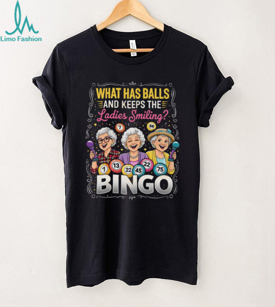 Funny Bingo Balls Ladies Smiling Graphic T Shirt for Senior Women