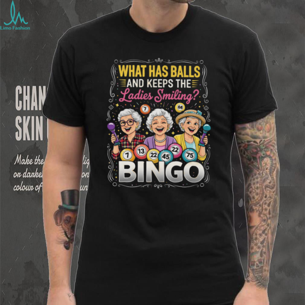 Funny Bingo Balls Ladies Smiling Graphic T Shirt for Senior Women