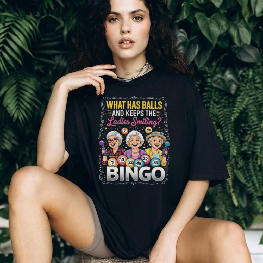 Funny Bingo Balls Ladies Smiling Graphic T Shirt for Senior Women