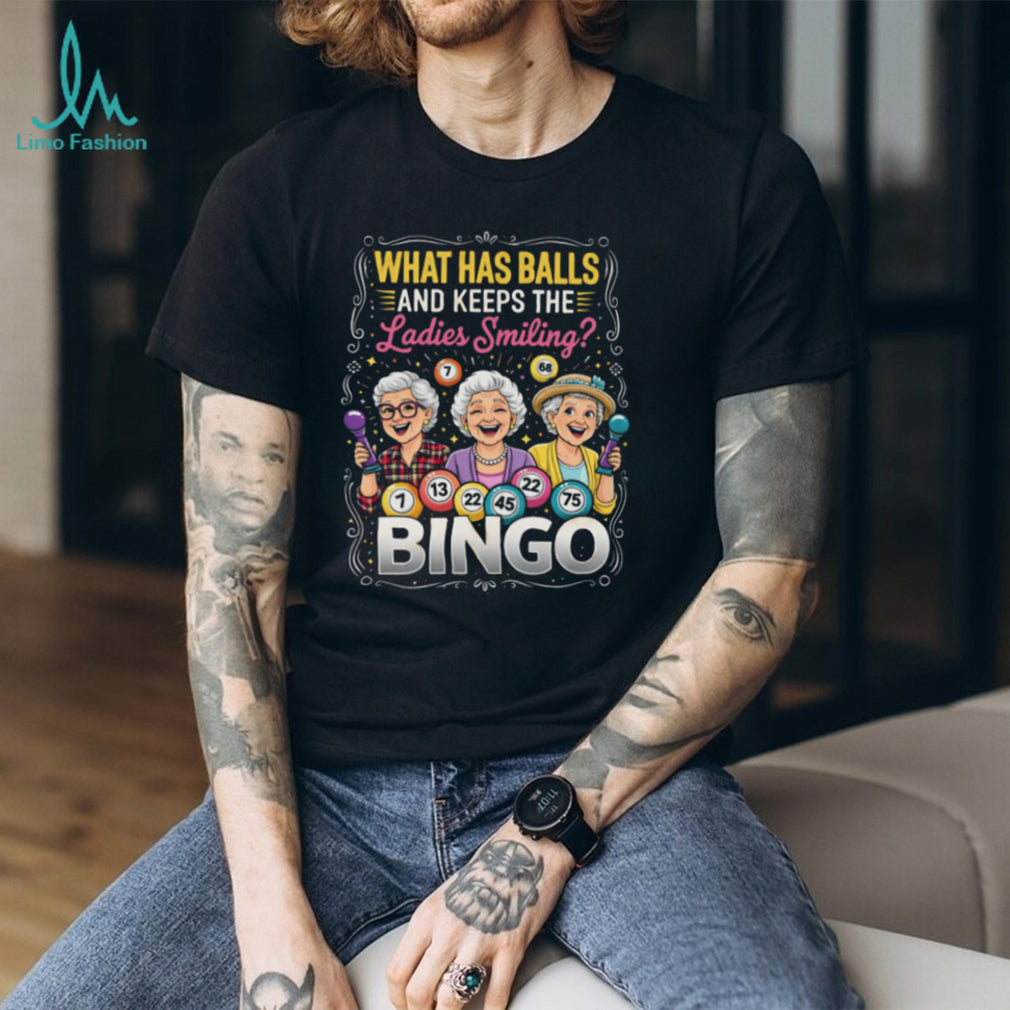 Funny Bingo Balls Ladies Smiling Graphic T Shirt for Senior Women