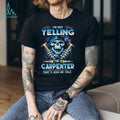 Funny Carpenter Blue Reaper Skull Hammer Woodworker T Shirt