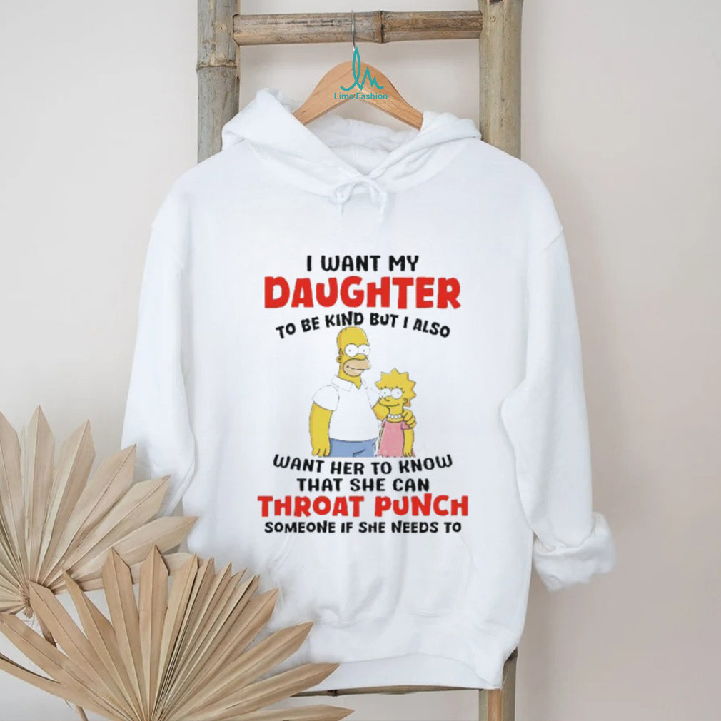 Funny Father Daughter Throat Punch Quote Cartoon T Shirt