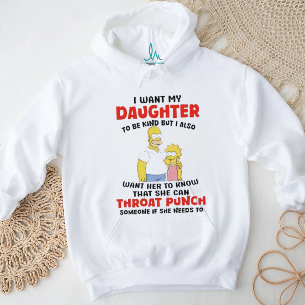 Funny Father Daughter Throat Punch Quote Cartoon T Shirt
