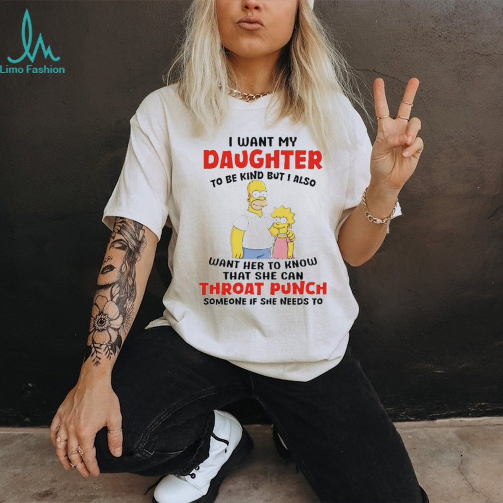 Funny Father Daughter Throat Punch Quote Cartoon T Shirt