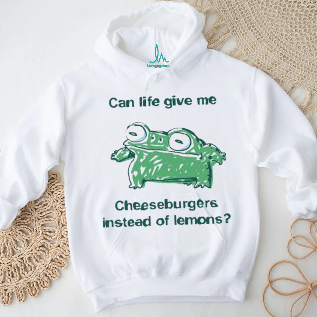 Funny Frog Cheeseburgers Instead Of Lemons Illustration T Shirt
