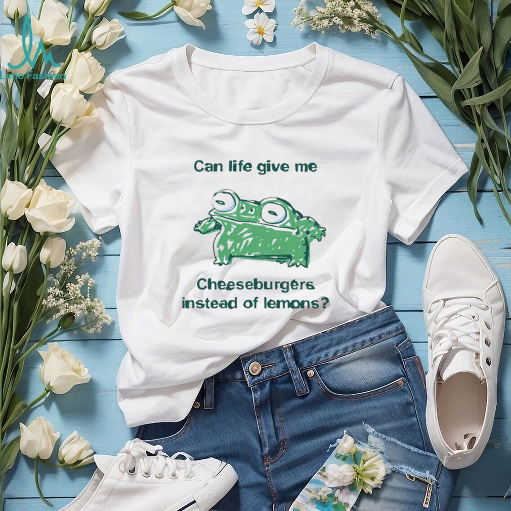 Funny Frog Cheeseburgers Instead Of Lemons Illustration T Shirt