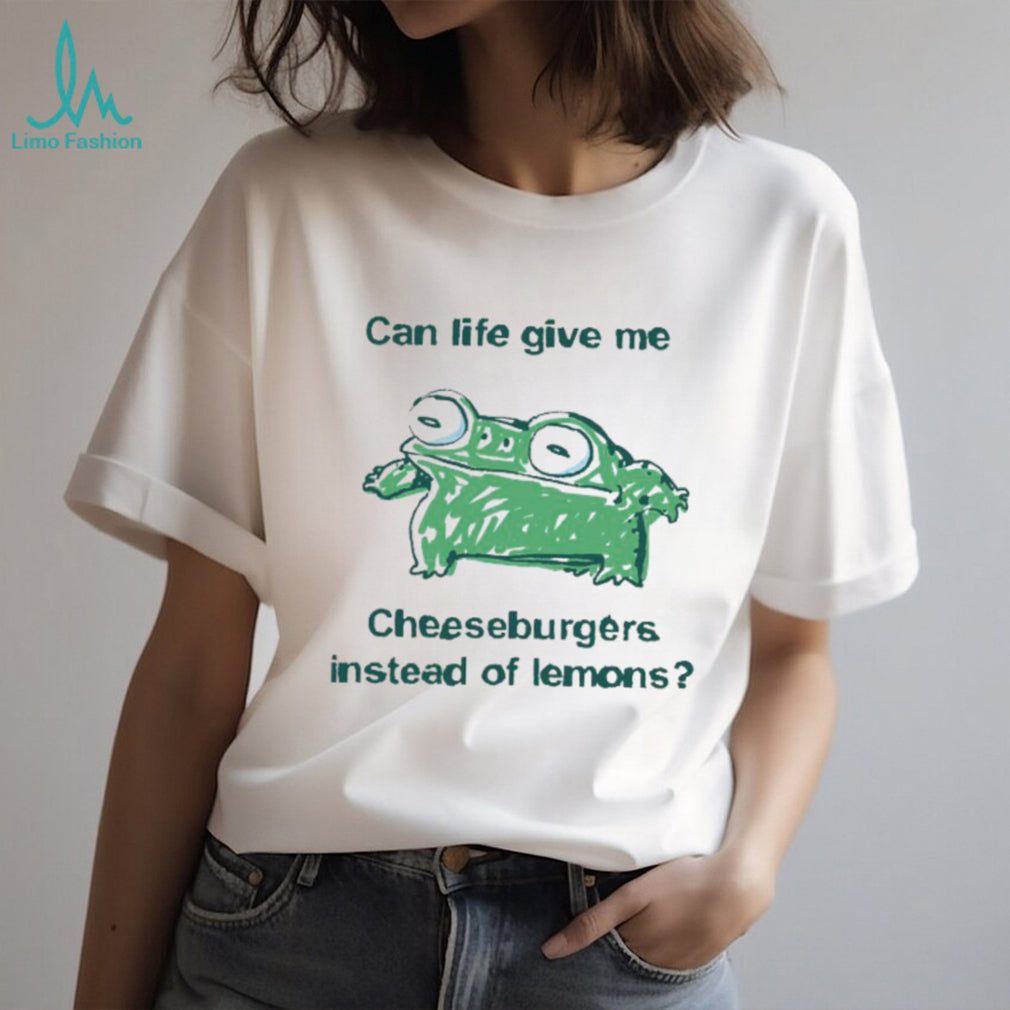Funny Frog Cheeseburgers Instead Of Lemons Illustration T Shirt