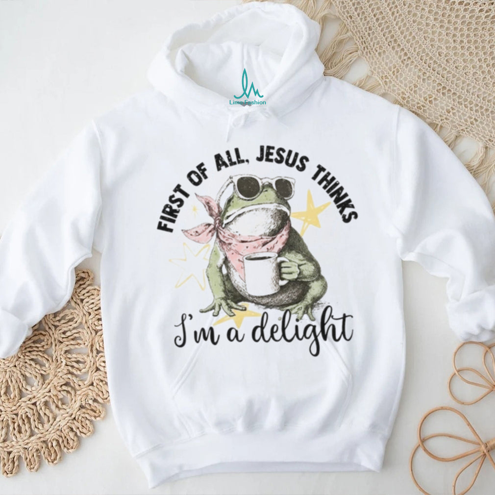 Funny Frog Jesus Thinks I Am A Delight Retro Style Graphic T Shirt