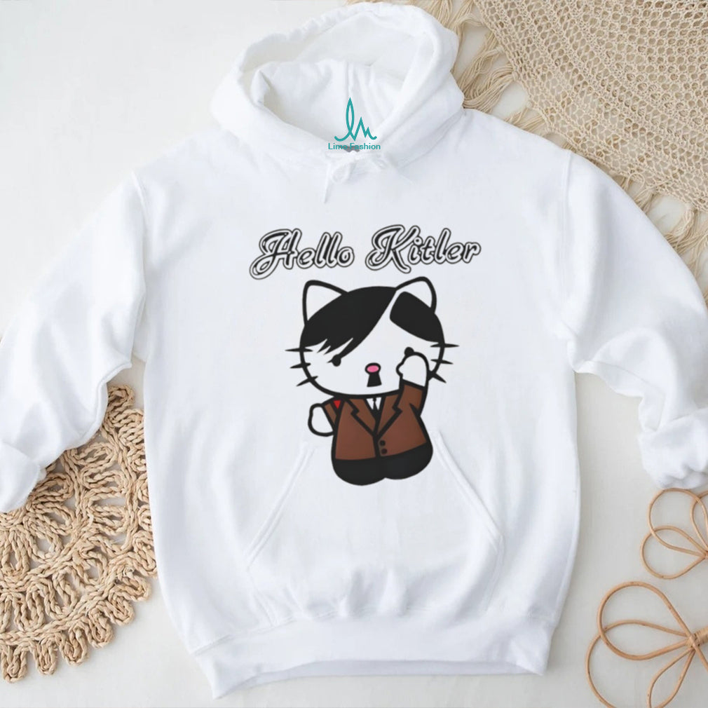 Funny Hello Kitler Parody Cartoon Cat T Shirt