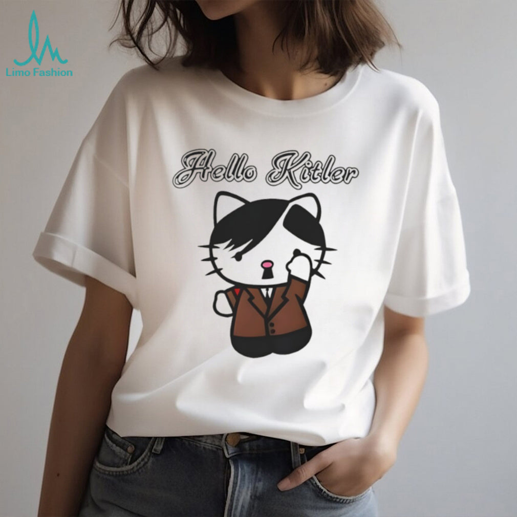 Funny Hello Kitler Parody Cartoon Cat T Shirt