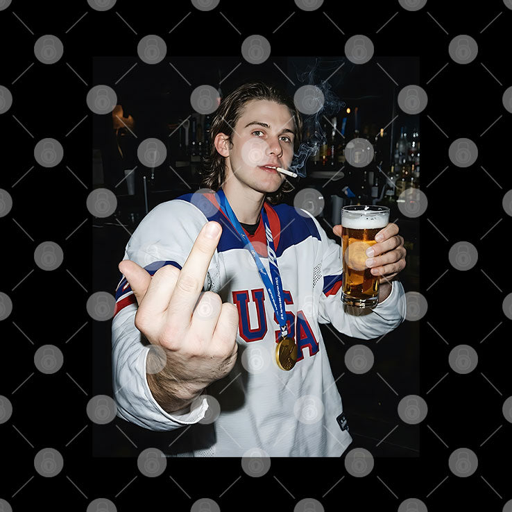 Funny Jack Hughes Middle Finger T Shirt