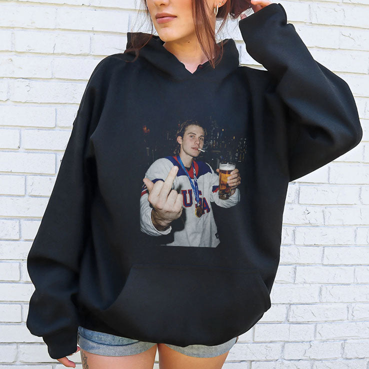 Funny Jack Hughes Middle Finger T Shirt