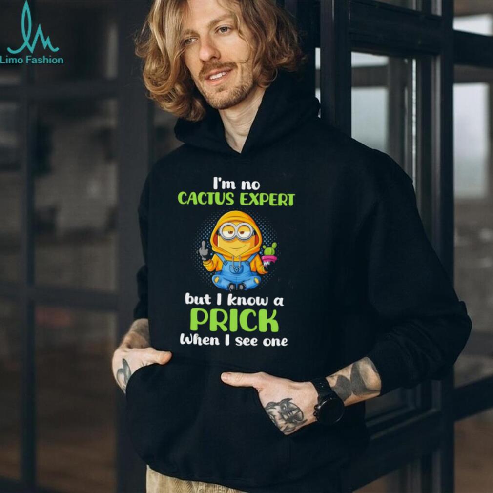 Funny Minion Cactus Expert Prick Graphic T Shirt