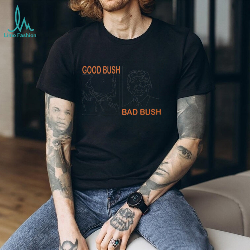 Funny Political Parody Good Bush Bad Bush Retro Graphic T Shirt
