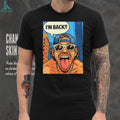 Funny Pop Art I Am Back Tongue Out Sunglasses Graphic Crewneck T Shirt
