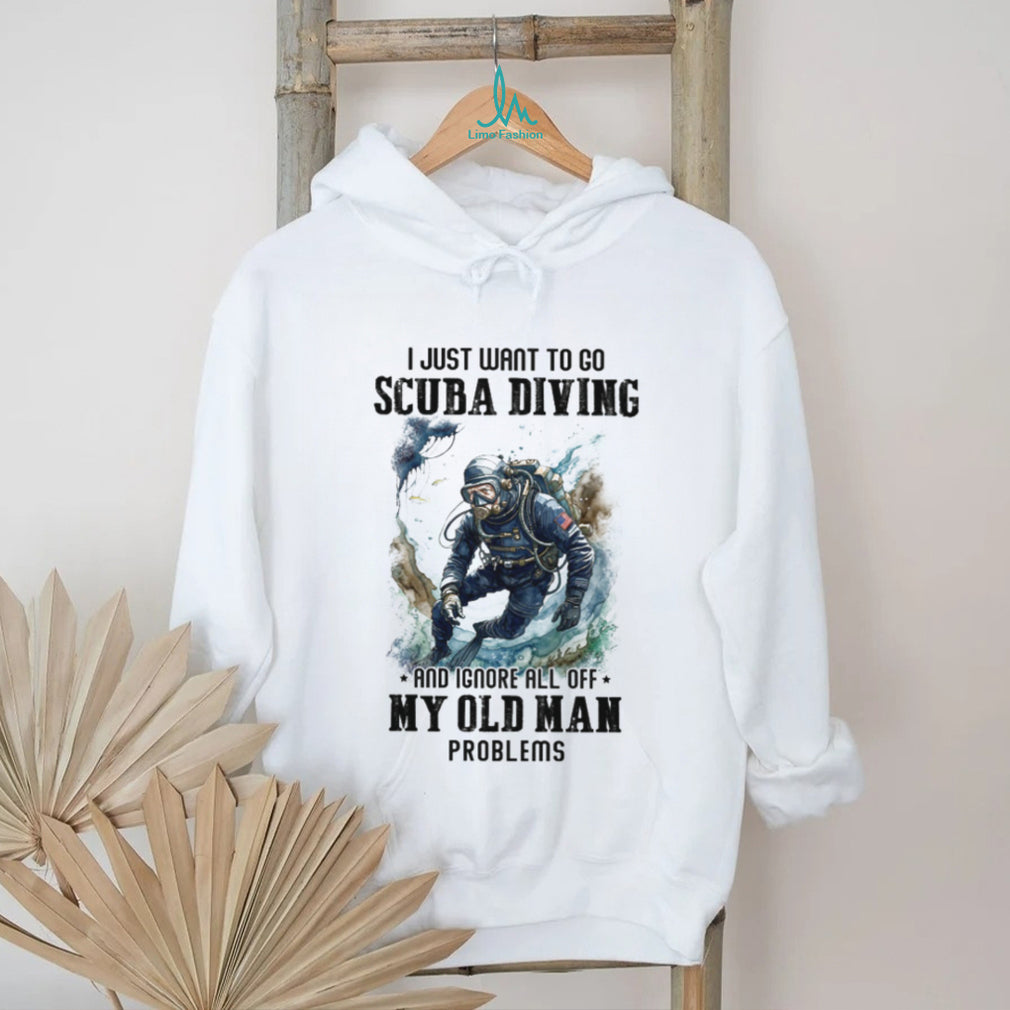 Funny Scuba Diving Old Man Problems T Shirt Master Diver Retirement Gift