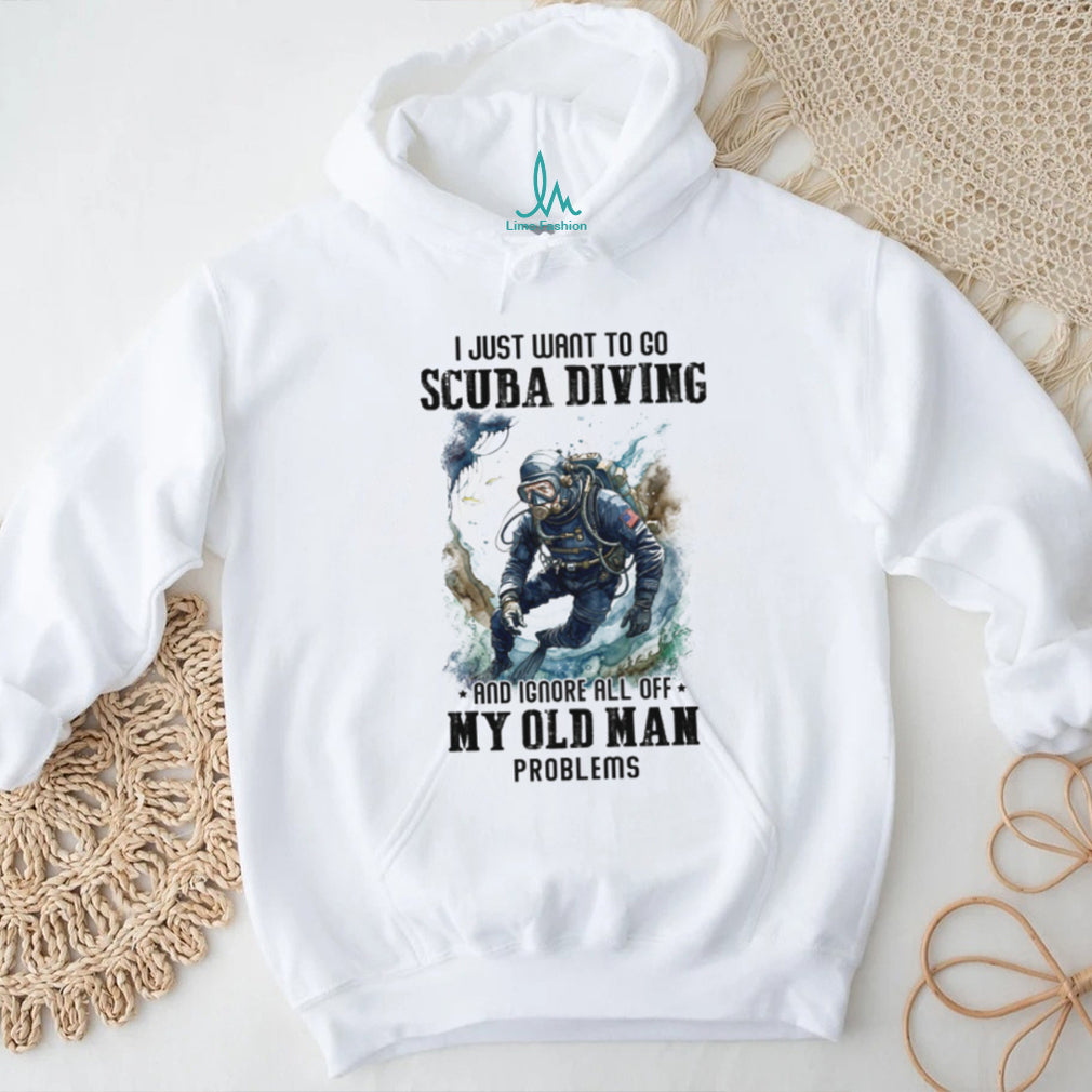 Funny Scuba Diving Old Man Problems T Shirt Master Diver Retirement Gift
