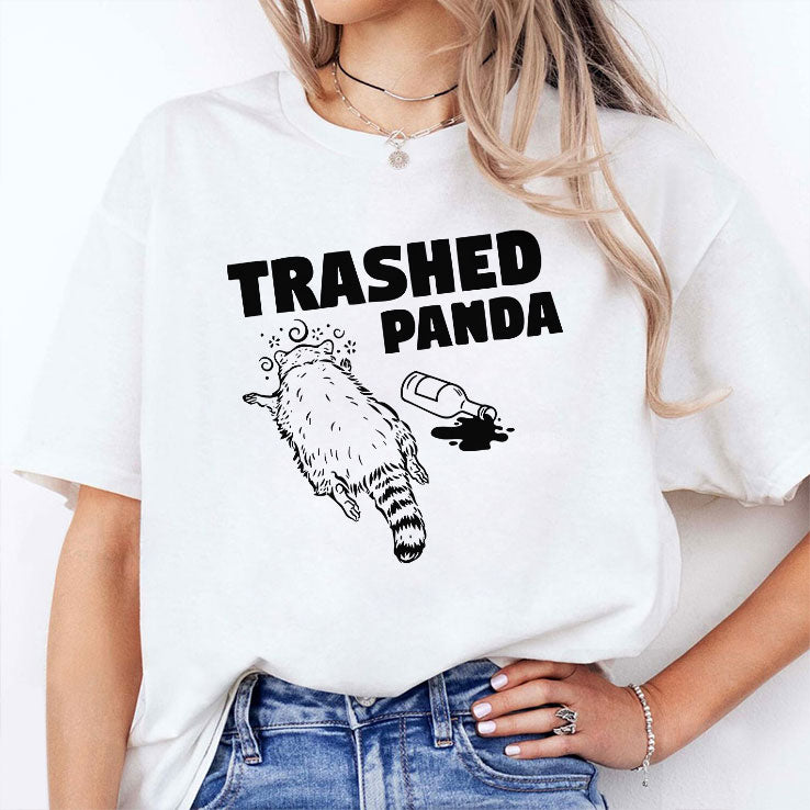 Funny Trashed Panda Raccoon Gets Drunk T Shirt