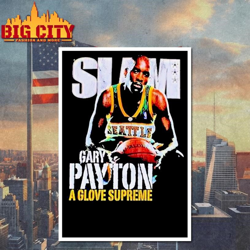 Gary Payton The Glove Slam Cover 90s Basketball Shirt