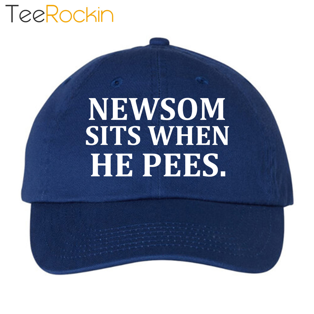 Newsom Sits When He Pees Hat