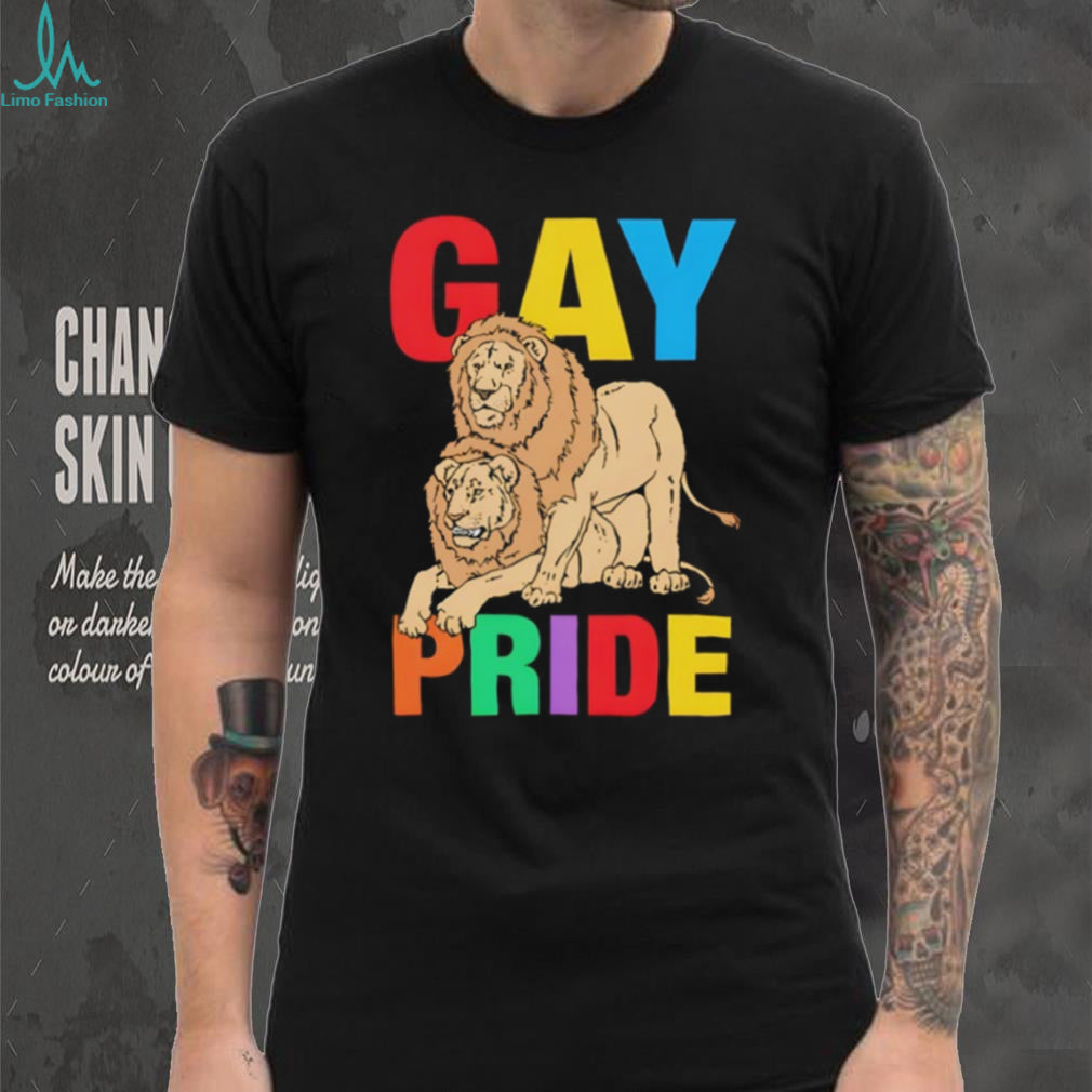Gay Pride Lion King Couple Rainbow Colors LGBTQ+ T Shirt