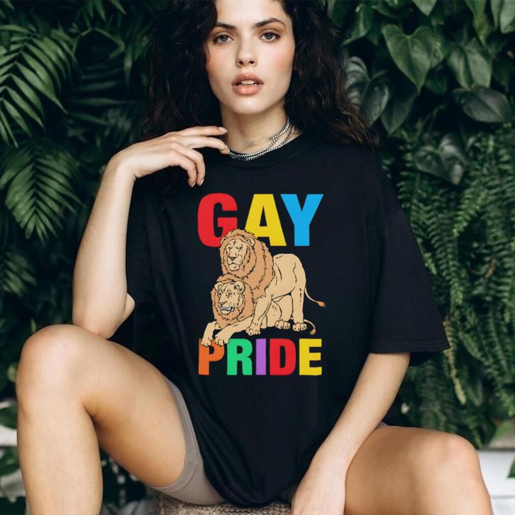 Gay Pride Lion King Couple Rainbow Colors LGBTQ+ T Shirt