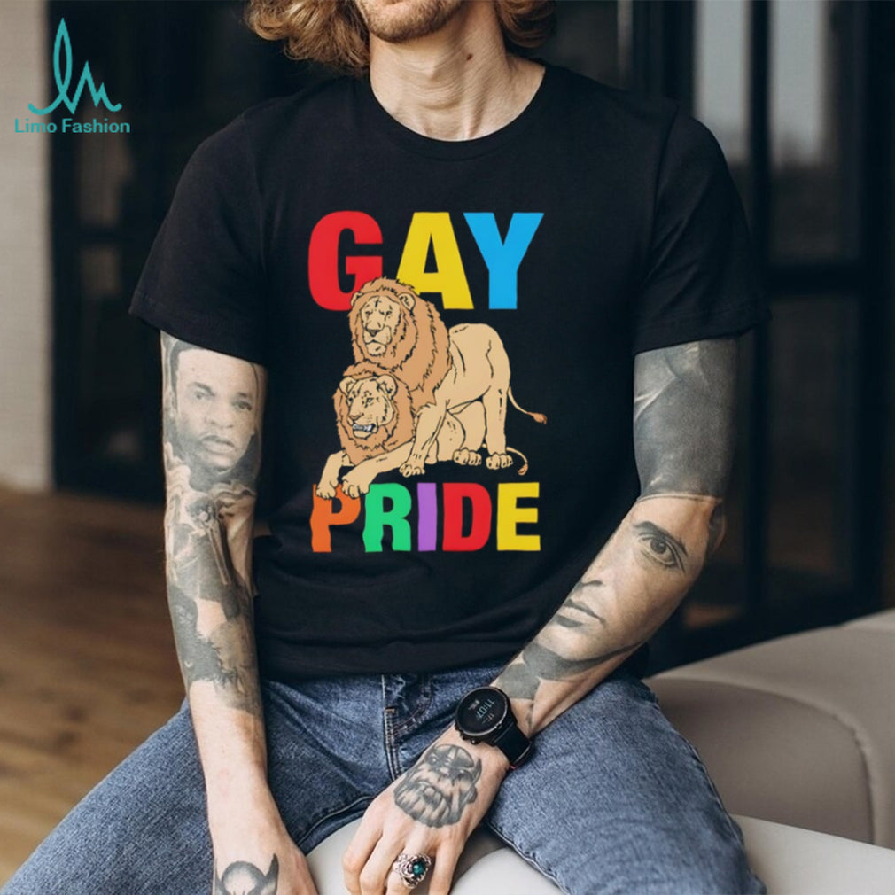 Gay Pride Lion King Couple Rainbow Colors LGBTQ+ T Shirt