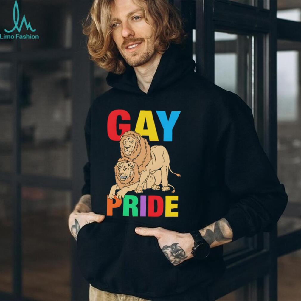 Gay Pride Lion King Couple Rainbow Colors LGBTQ+ T Shirt