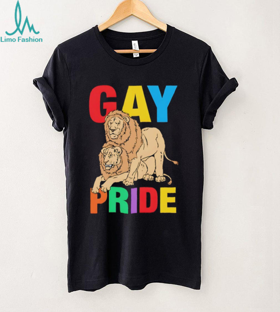 Gay Pride Lion King Couple Rainbow Colors LGBTQ+ T Shirt