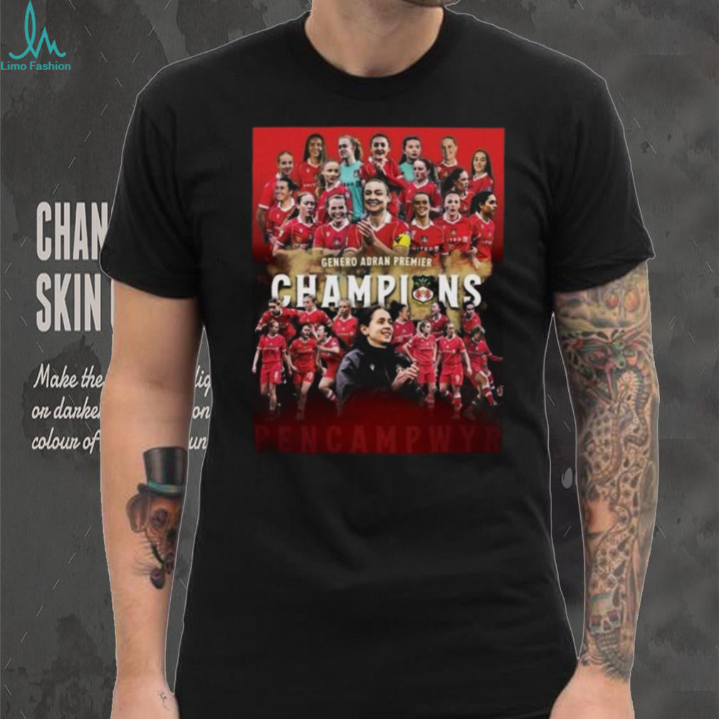 Genero Adran Premier Champions Wrexham Women’s Team Celebration T Shirt