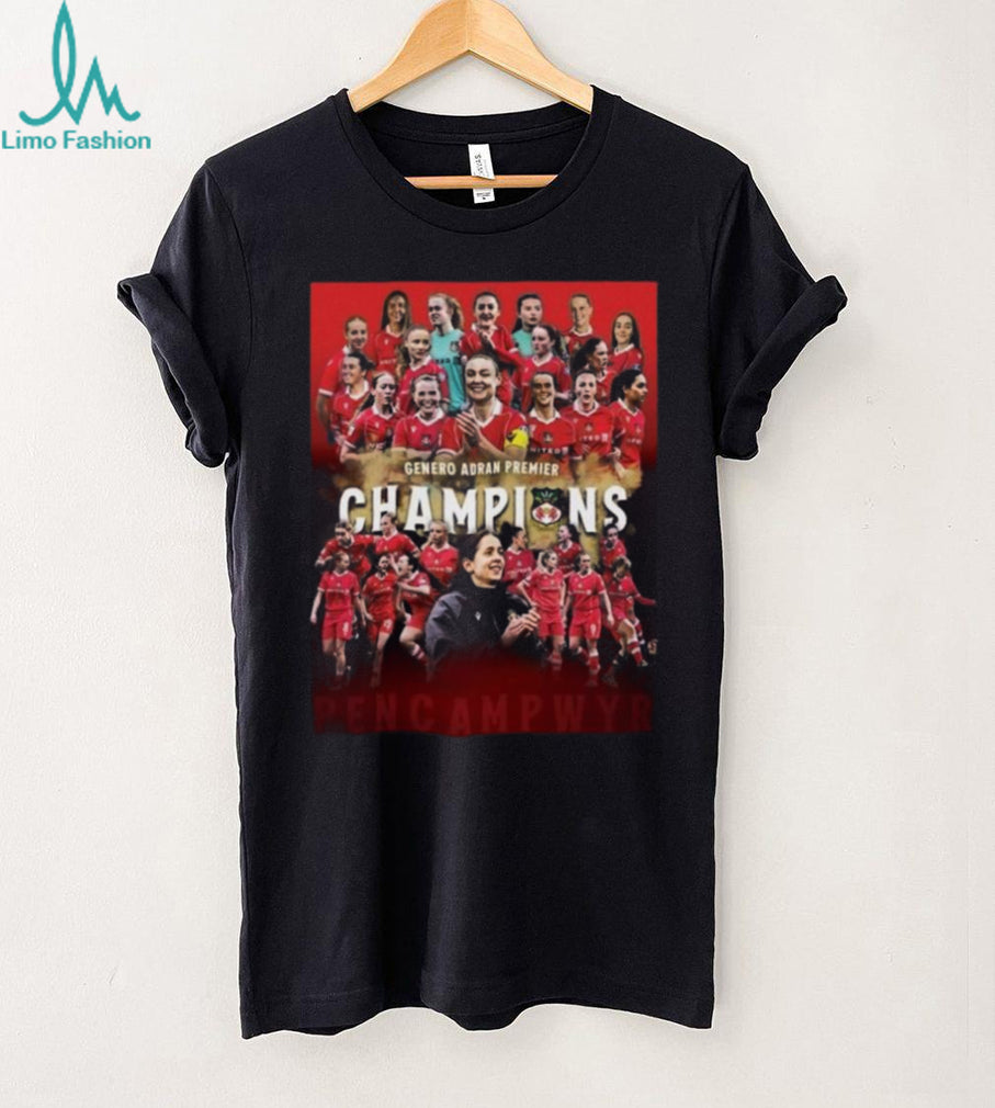Genero Adran Premier Champions Wrexham Women’s Team Celebration T Shirt