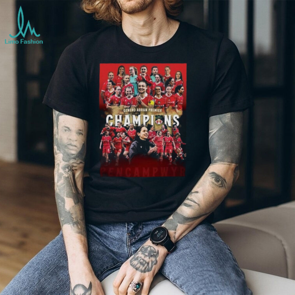 Genero Adran Premier Champions Wrexham Women’s Team Celebration T Shirt