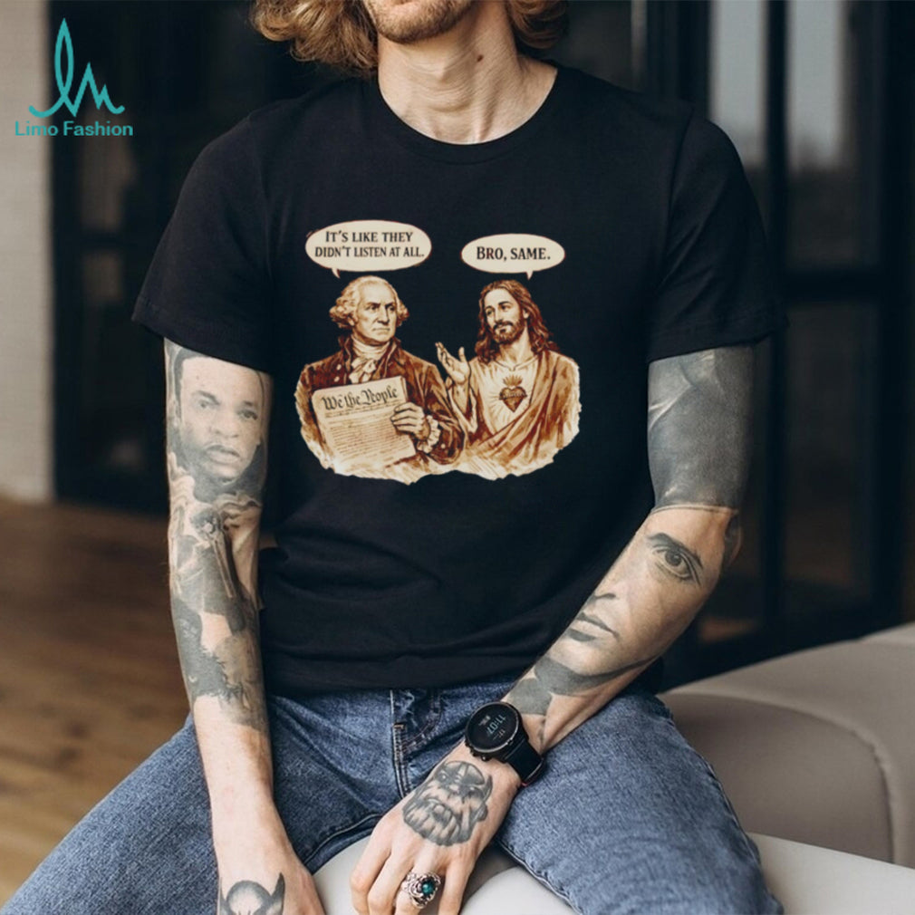 George Washington And Jesus We The People Funny Retro Christian Patriot Fans T Shirt