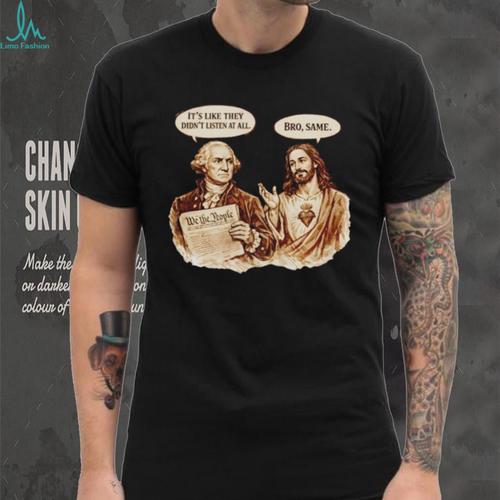 George Washington And Jesus We The People Funny Retro Christian Patriot Fans T Shirt