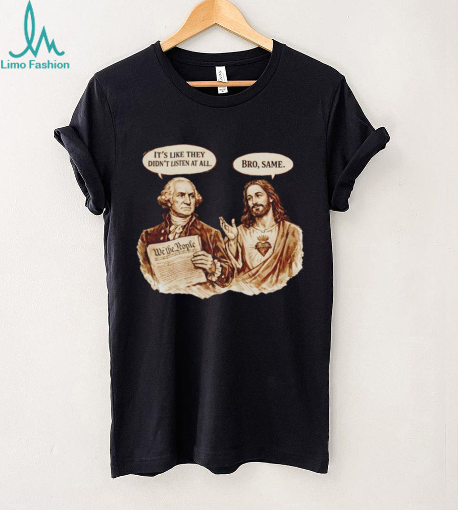 George Washington And Jesus We The People Funny Retro Christian Patriot Fans T Shirt