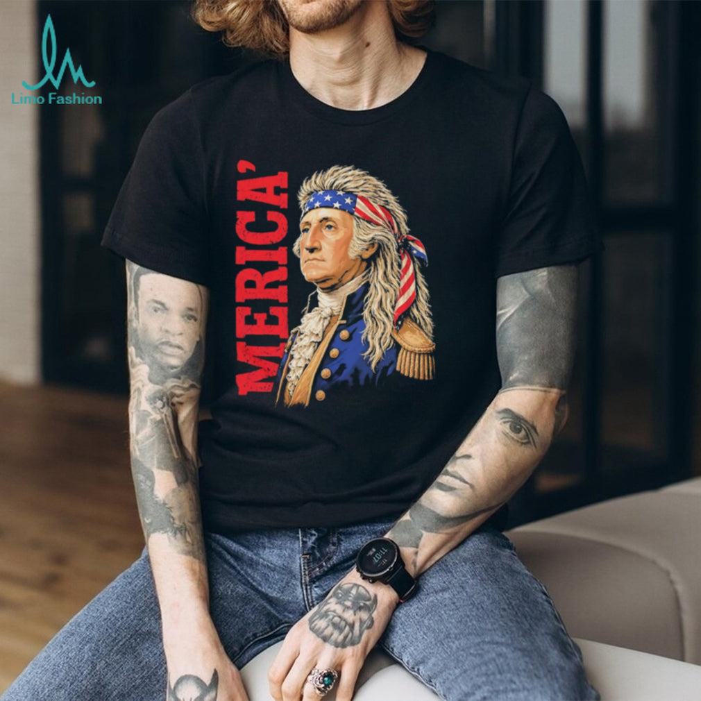George Washington ‘Merica Patriotic Mullet T Shirt Funny Founding Father T Shirt