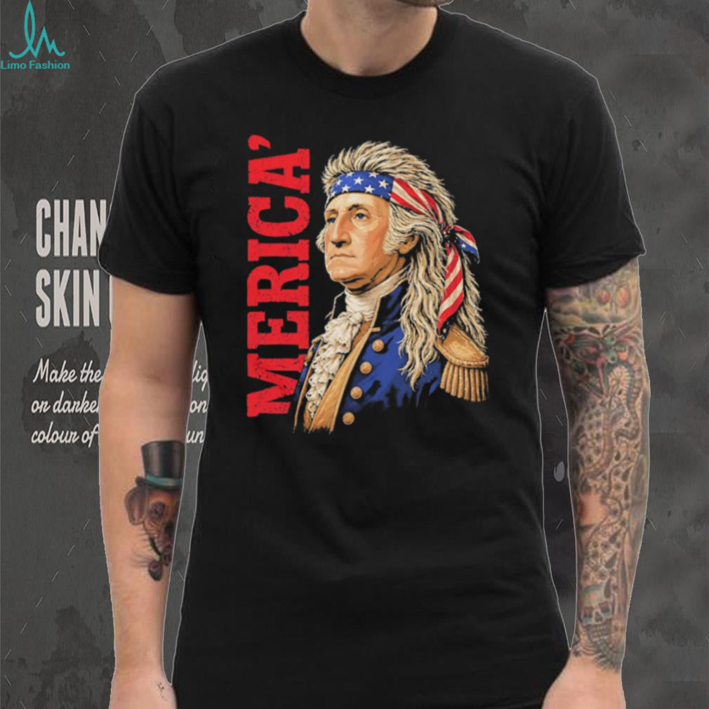 George Washington ‘Merica Patriotic Mullet T Shirt Funny Founding Father T Shirt