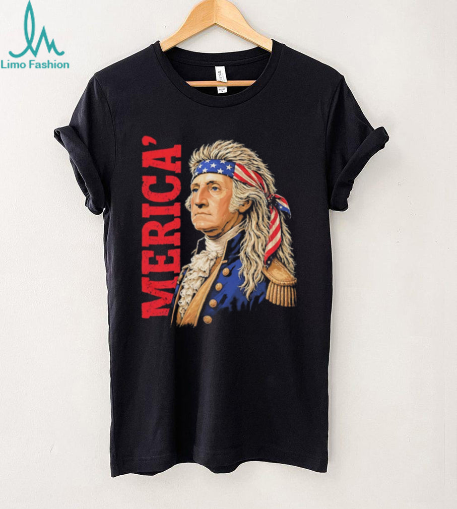 George Washington ‘Merica Patriotic Mullet T Shirt Funny Founding Father T Shirt