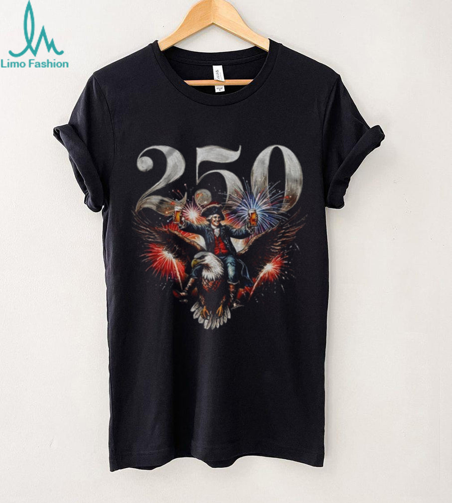 George Washington Riding Bald Eagle 250th Anniversary Independence Day T Shirt