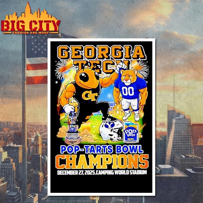 Georgia Tech Yellow Jackets beat BYU Cougars Pop-Tarts Bowl Camping World Stadium Shirt