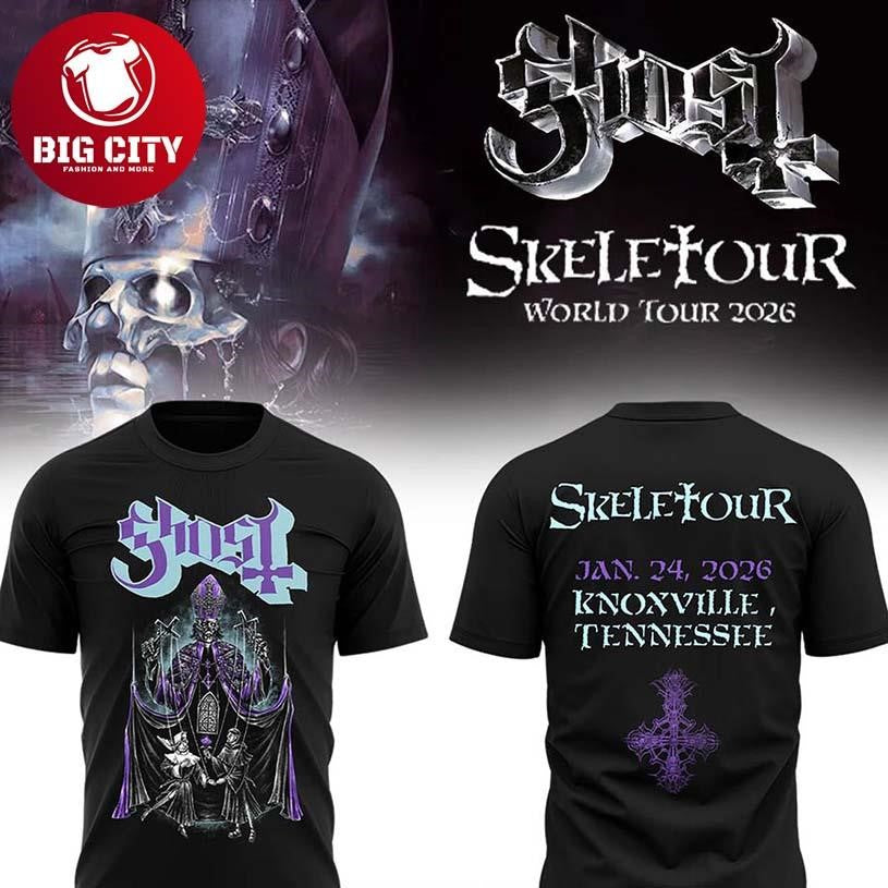 Ghost Band The Skeletour 2026 Knoxville Tennessee Two Sided Shirt