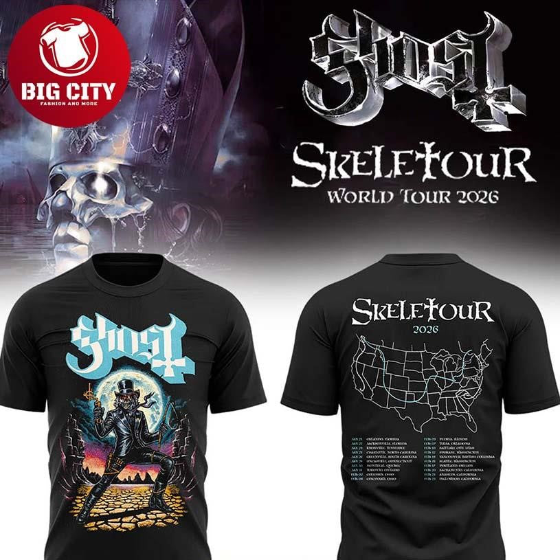 Ghost Band The Skeletour 2026 USA Journey Two Sided Shirt