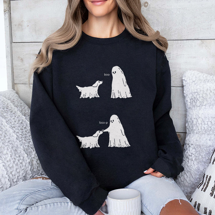 Ghost Touch The Dog Boo Boo-p Halloween T Shirt