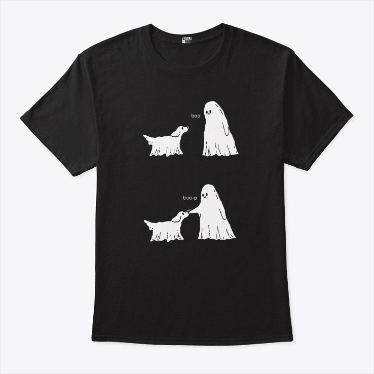Ghost Touch The Dog Boo Boo-p Halloween T Shirt