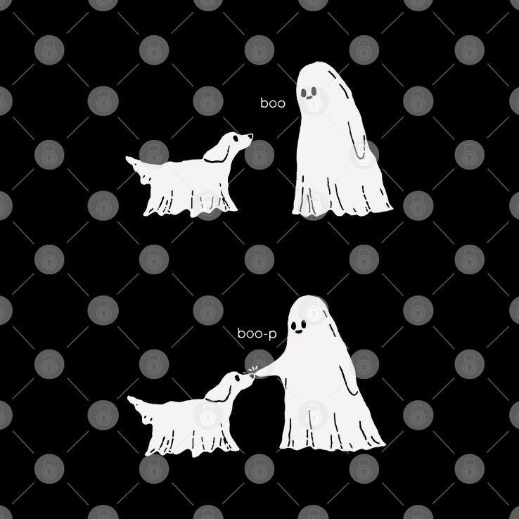 Ghost Touch The Dog Boo Boo-p Halloween T Shirt