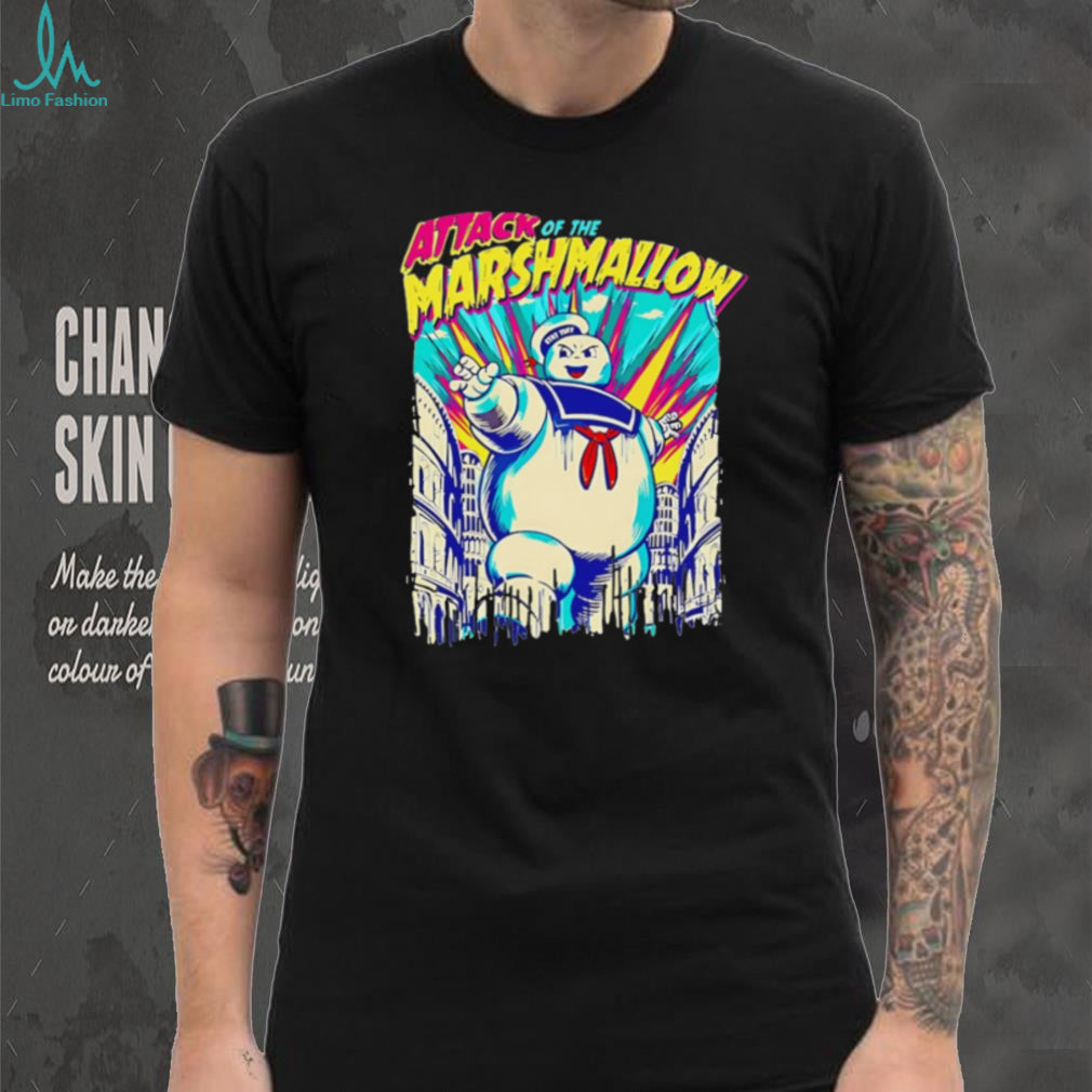 Ghostbusters Stay Puft Attack Of The Marshmallow Man Retro T Shirt