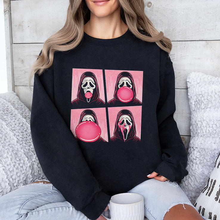 Ghostface Bubble Pink Gum Halloween Shirt