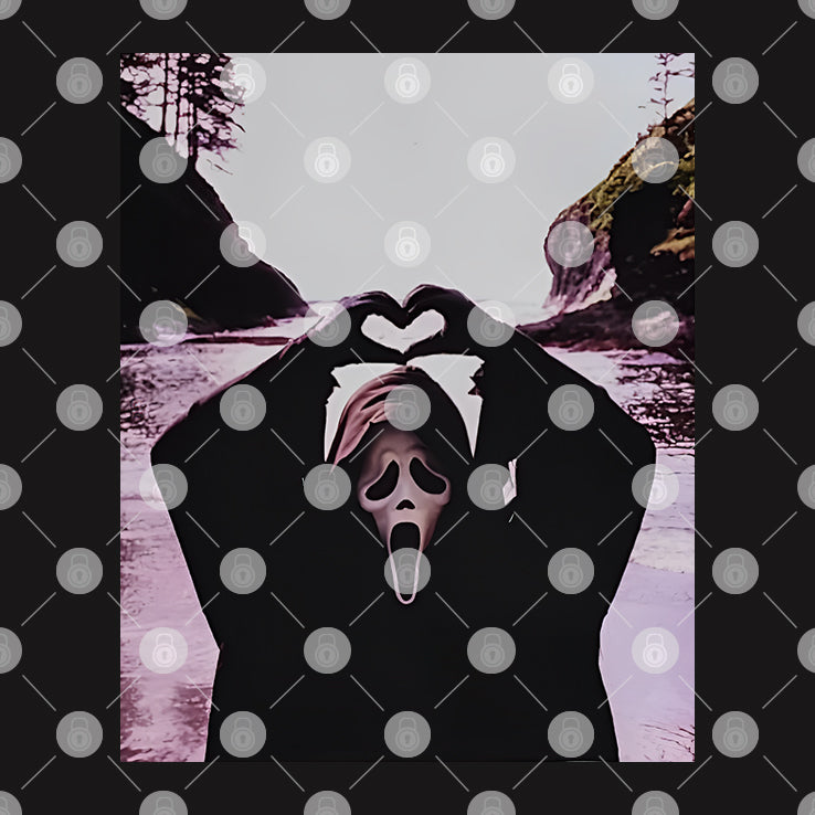 Ghostface Scream Halloween Heart Hands T Shirt