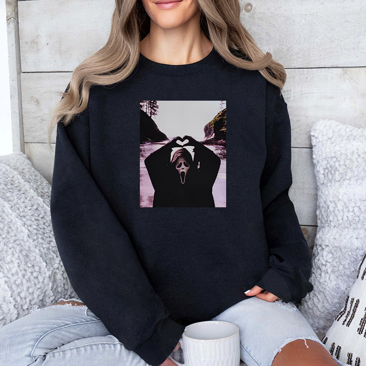 Ghostface Scream Halloween Heart Hands T Shirt