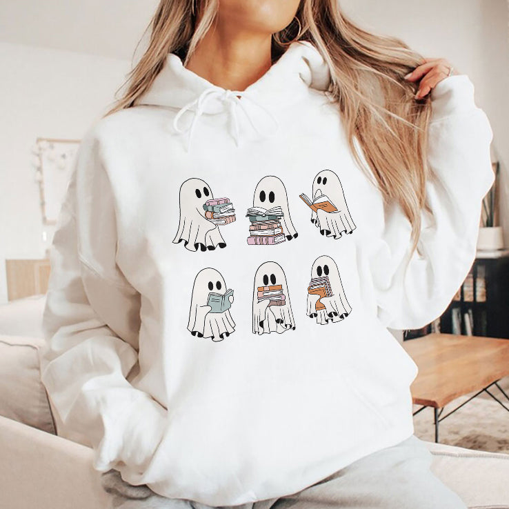 Ghosts Reading Books Halloween T Shirt
